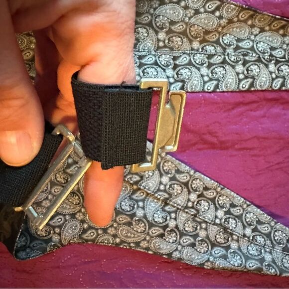 Tux vest paisley gray - med-- adjustable at waist & neck - Picture 3 of 4